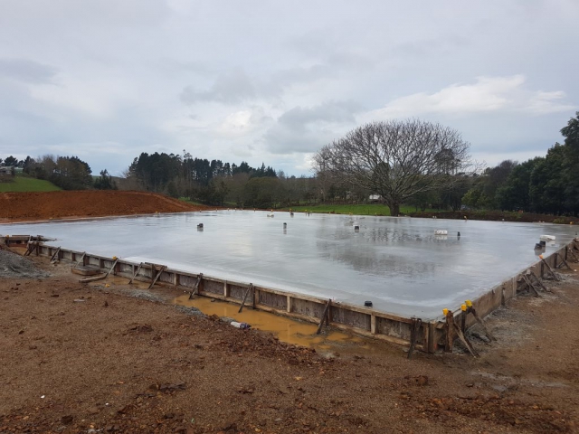 Driver Rd concrete pad down Focal driver road new build project concrete pad down
