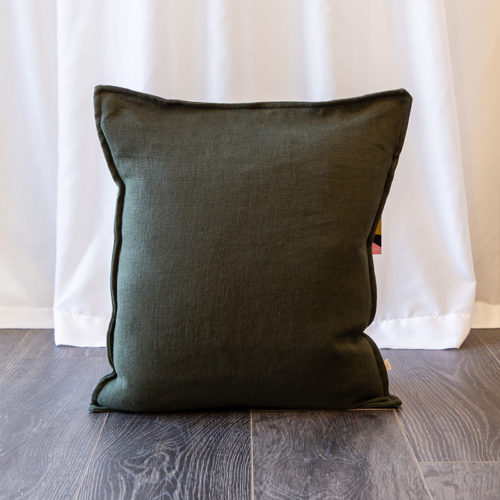 Emmie Dark Green linen cushion