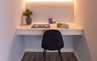 Home office, study nook, overhead lighting