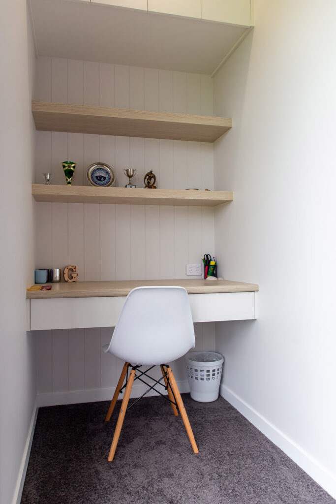 Home office, study nook, office storage and shelving